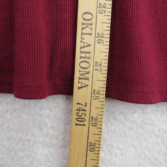 Liz Claiborne Shirt Womens XXL Burgundy Ribbed Curved Hem Gold Buttons Stretch - Picture 9 of 9